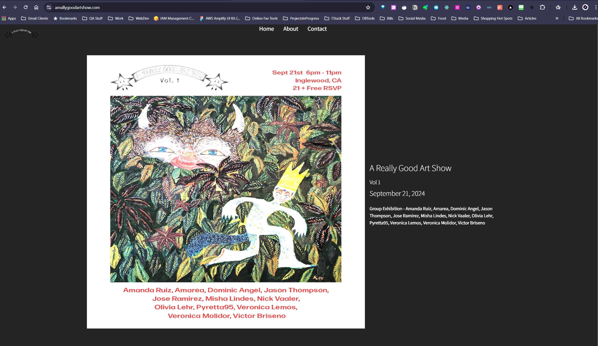 Art gallery website screenshot