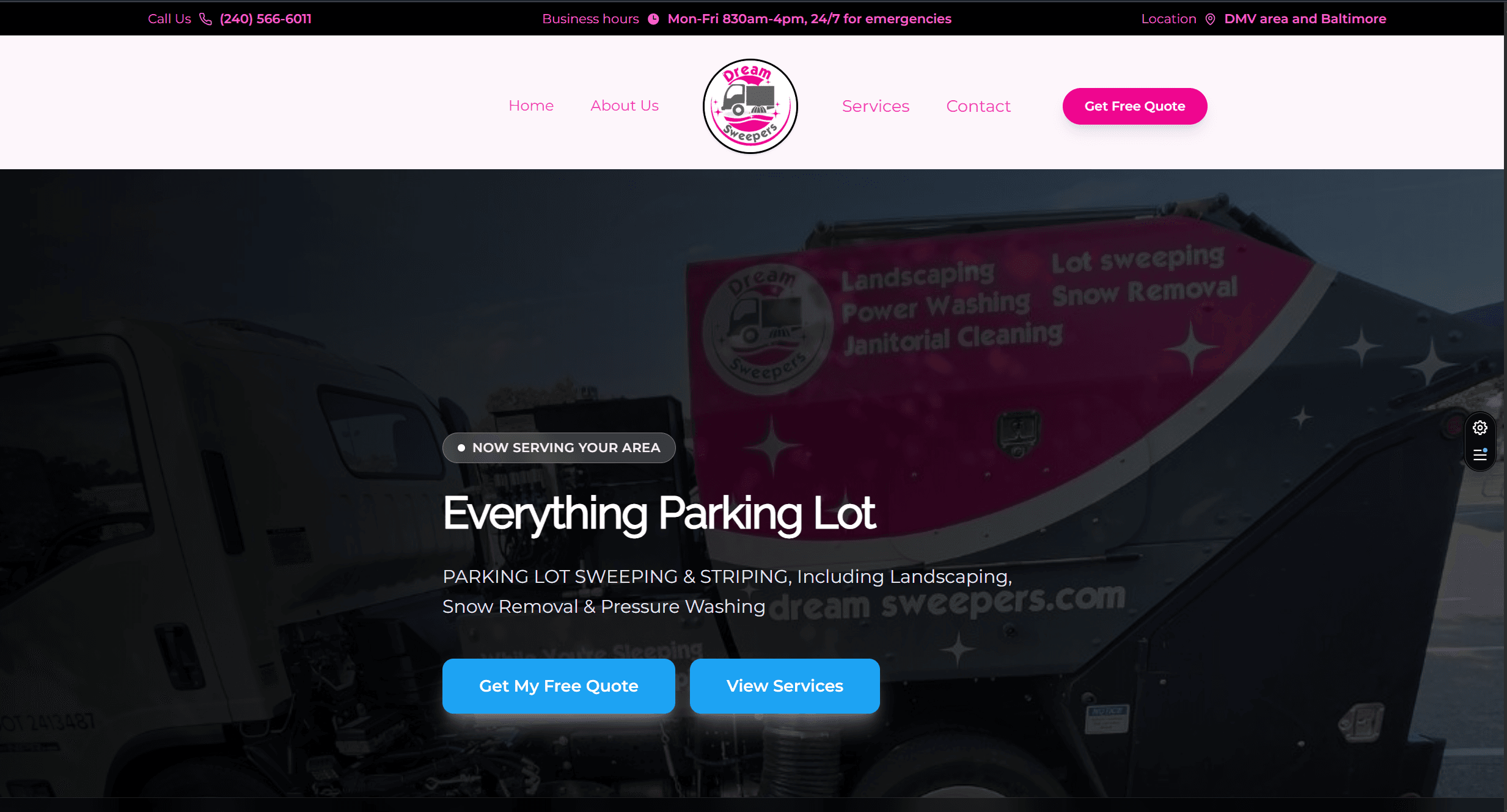 DreamSweepers website screenshot